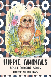 Adult Coloring Books Hippie Animals - Under 10 Dollars