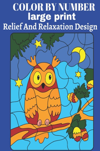 Color BY Number Large Print Relief And Relaxation