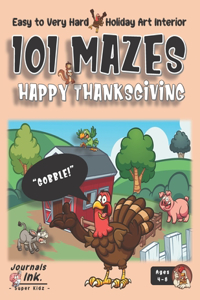 Thanksgiving Maze Book for Kids Ages 4-8