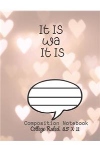 IT IS WA IT IS Composition Notebook - College Ruled, 8.5 x 11