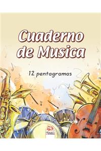 Cuaderno de musica 12 pentagramas