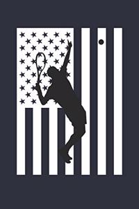 Fourth of July Gift for Tennis Player - American Flag Tennis Notebook - USA Flag Tennis Journal