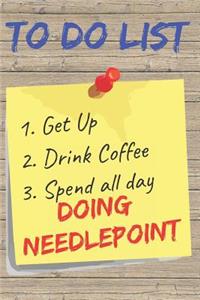 To Do List Needlepoint Blank Lined Journal Notebook