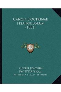 Canon Doctrinae Triangulorum (1551)