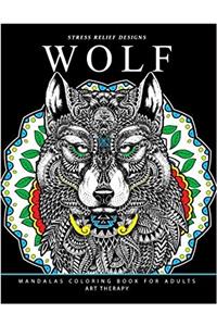 Wolf Mandalas Coloring Book for Adults