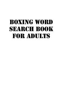 Boxing Word Search Book For Adults