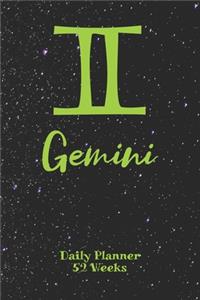 Gemini Zodiac Sign - Daily Planner 52 Weeks