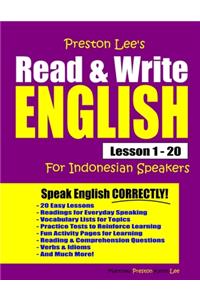 Preston Lee's Read & Write English Lesson 1 - 20 For Indonesian Speakers