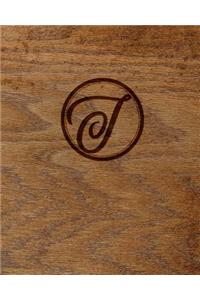 Wood Burned Monogram Creative Journal - J