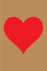 Blank Notebook - 100 Pages - Red Heart on Tan