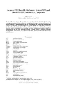 Advanced Emu Portable Life Support System (Plss) and Shuttle/ISS Emu Schematics, a Comparison