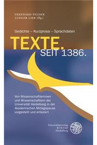 Texte. Seit 1386.