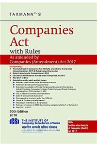 Companies Act with Rules (Hardbound Pocket Edition) (30th Edition 2018)