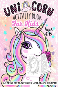 Unicorn Activity Book for Kids Ages 4-8