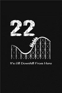 22nd Birthday It's All Downhill From Here