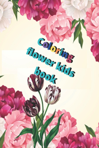 Coloring flower kids book