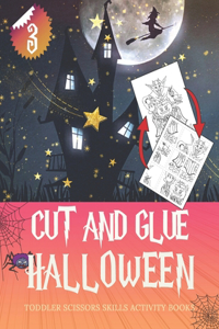 HALLOWEEN CUT AND GLUE 3 Toddler Scissors Skills Activity books
