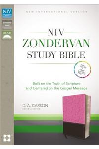 NIV, Zondervan Study Bible, Imitation Leather, Pink/Brown, Indexed: Built on the Truth of Scripture and Centered on the Gospel Message