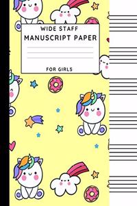 Wide Staff Manuscript Paper For Girls