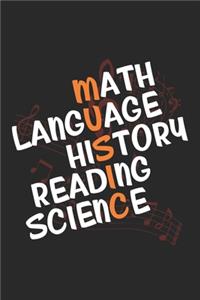 Math Language History Reading Science: Musiklehrerin Notizbuch liniert DIN A5 - 120 Seiten für Notizen, Zeichnungen, Formeln - Organizer Schreibheft Planer Tagebuch