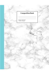 Composition Book Wide-Ruled White Marble