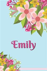 Emily Personalized Blank Lined Journal Notebook