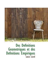 Des D Finitions G Om Triques Et Des D Finitions Empiriques