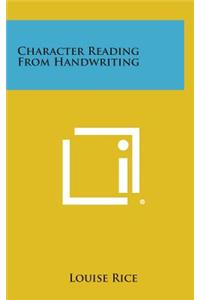 Character Reading from Handwriting