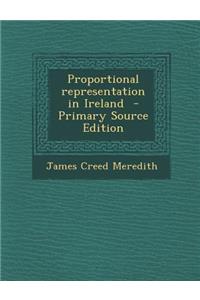 Proportional Representation in Ireland