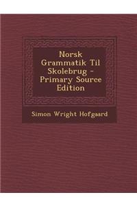 Norsk Grammatik Til Skolebrug - Primary Source Edition