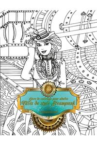 Livre de coloriage pour adultes Filles de style Steampunk 1