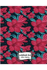 Notebook Line Floral Pattern
