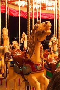 Carousel Merry Go Round Hobby Horses Lit Up Night Journal