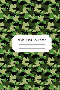 Camouflage Art Theme Wide Ruled Line Paper