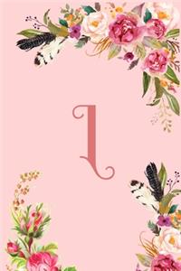 Monogram Initial Letter L Notebook for Women and Girls