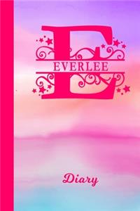 Everlee Diary: Personalized First Name Personal Writing Journal - Cute Pink Purple Watercolor Cover - Daily Diaries for Journalists & Writers - Note Taking - Write