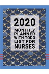 2020 Monthly Planner with ToDo List For Nurses