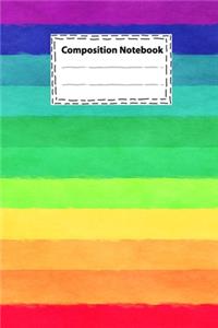 Composition notebook Vintage-Rainbow watercolor for School and College