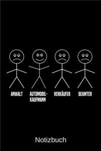 Anwalt Automobilkaufmann Verkäufer Beamter