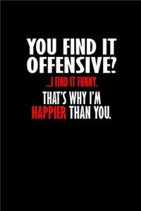You Find It Offensive? .. I Find It Funny. That'S Why I'm Happier Than You.