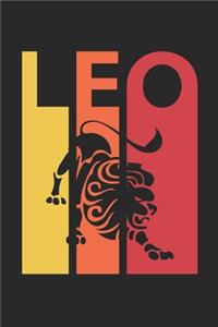Retro Leo Notebook - Horoscope Journal - Zodiac Signs Diary - July August Birthday Leo Gift