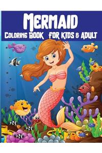 Mermaid Coloring Book for Kids & Adult