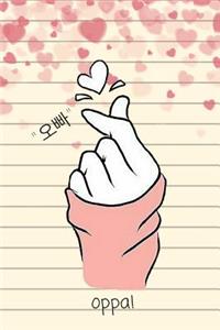 Kpop Lovin' Finger Heart Sign Oppa Notebook for Loyal Armys