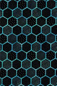 Bullet Journal Notebook Polka Dots and Hexagons Pattern 1