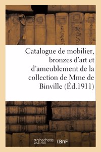 Catalogue de mobilier, bronzes d'art et d'ameublement, marbres, porcelaines, faïences