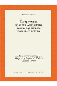 Historical Chronicle of the Khopersky Regiment. Kuban Cossack forces