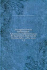 Sitzungsberichte der Mathematisch-Naturwissenschaftlichen Klasse der Bayerischen Akademie der Wissenschaften zu Munchen