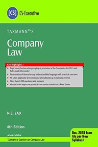 Company Law (CS-Executive) (December 2018 Exams-As per New Syllabus) (6th Edition June 2018)