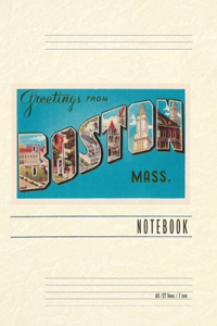 Vintage Lined Notebook Greetings from Boston, Mass.