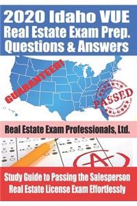 2020 Idaho VUE Real Estate Exam Prep Questions and Answers
